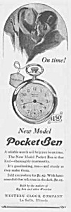 1928 Pocket Ben Westclox Watch Ad