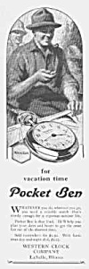 1927 Pocket Ben Westclox Watch Ad