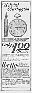 1922 Burlington Pocket Watch Ad