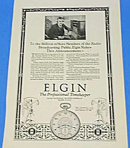 1924 Elgin Pocket Watch Ad