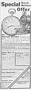 1911 Railway Pocket Watch Train Ad