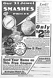 1917 Burlington Pocket Watch Ad