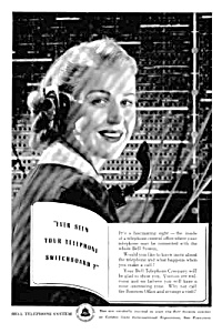 1939 Bell Telephone Switchboard Operator Ad