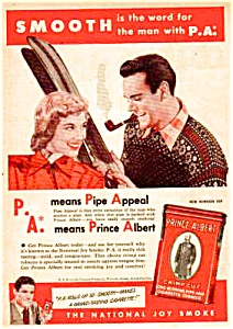 1949 Prince Albert Tobacco Tin Color Ski Theme Ad