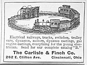 1911 Carlisle & Finch Toy Train Magazine Ad
