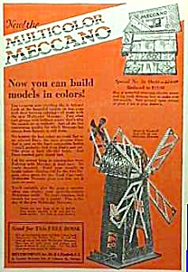 1926 Meccano Erector Set Toy Ad Color