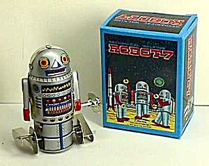 Collectible Tin Robot-7 Windup Toy Mib L@@k