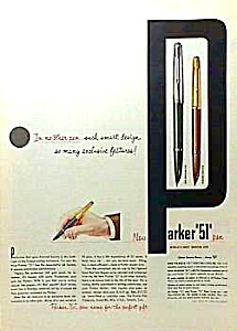 1952 Parker 51 Pen Color Ad