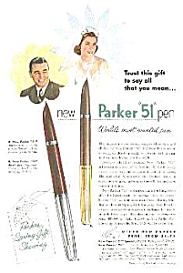1952 Parker 51 Pen Color Ad - Way Cool