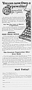 1927 Underwood/shipman-ward Typewriter Ad