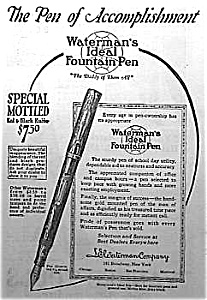 1924 Waterman Fountain Pen Ad