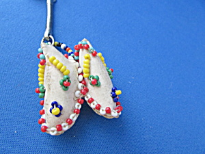 Beaded Leather Moccasin Key Chain