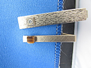 Two Vintage Tie Clips