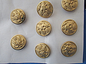 Eight Metal Military Buttons