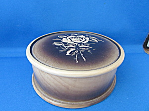 Vintage Wooden Box With Rose On Lid
