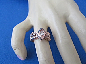 Egp Rose Gold Over Silver Golden Marquise Ring
