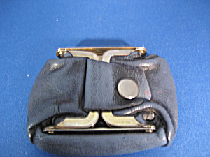 Blue Leather Coin Purse