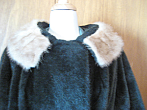 Faux Fur Coat With Real Fur Collar