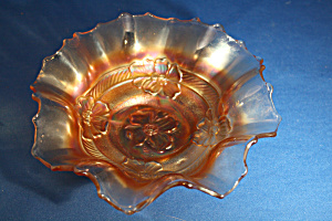 Amber Carnival Glass Bowl