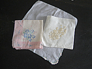 Three Vintage Handkerchiefs`