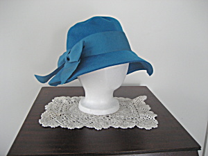 Blue Wool Floppy Hat