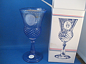 Fostoria Blue Martha Washington Goblet And Candleholder