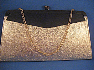 Gold And Black Satin Purse