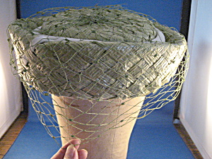 Green Straw Netted Hat