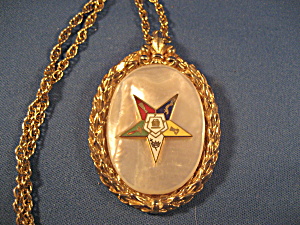 Eastern Star Mother Of Pearl Pendant And Chain