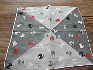 Black, Red, White, Grey Handkerchief