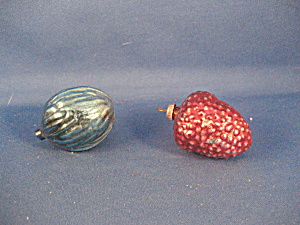 Very Old Glass Fruit And Nut Ornaments