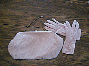 Matching Pink Lace Purse And Gloves