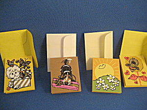 Vintage Silk Screen Miniature Greeting Cards