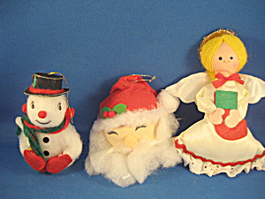 Santa, Angel, And Snowman Decorations