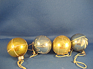 Four Very Old Glass Ornaments