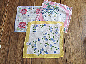 Three Vintage Handkerchiefs