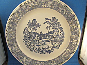 Large Blue Village Scene Platter