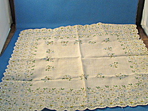 Tan Flowered Handkerchief