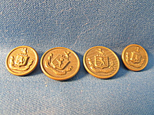 Four Metal Military Buttons