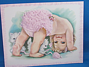 Large Unused Baby And Kittens Get Well Card