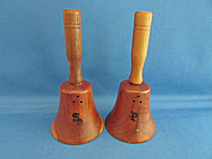 Sunken Garden Wooden Bell Souvenir Salt And Pepper Shakers