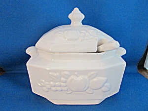 Small White Tureen With Ladle