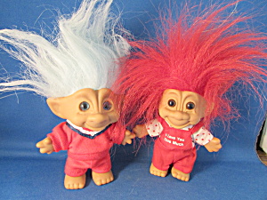 Two Vintage Troll Dolls