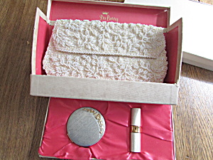 Dubarry Beaded Purse, Compact, And Lipstick Set