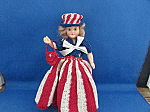 4th Of July Doll With Hand Knitted Outfit