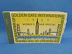 Golden Gate Exposition 1939 Book Of Ticket Stubs