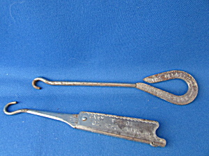 Two Advertising Button Hooks