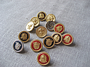 Group Of Metal Shield Buttons
