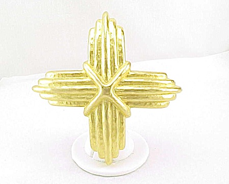 Givenchy Large Matte Gold Tone Maltese Cross Brooch