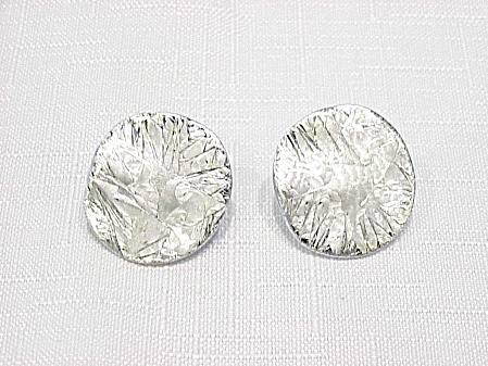 Chico's Unique Icy Frosted Silver Tone Pierced Earrings